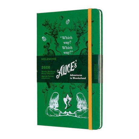 Еженедельник MOLESKINE Alice in Wonderland WKNT LE, 144стр., зеленый [dal12wn3y20]