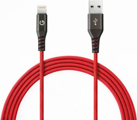 Дата-кабель Energea Alutough Kevlar Lightning-USB MFI 1,5м Red