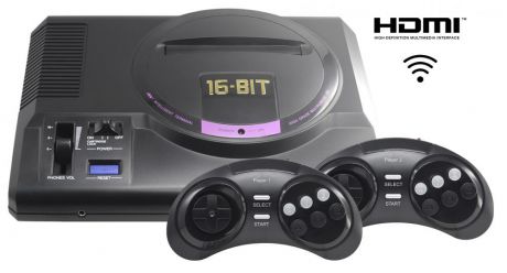Sega Retro Genesis HD Ultra + 150 игр + 2 беспроводных джойстика + HDMI кабель (черный)