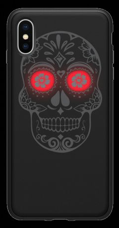 Клип-кейс Lunecase для Apple iPhone X со световой индикацией череп black