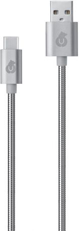 Дата-кабель uBear Force USB-Type-C 1м металлическая оплетка Silver