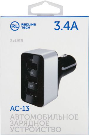 АЗУ RedLine АС-132 2 USB 3.4A универсальное Black