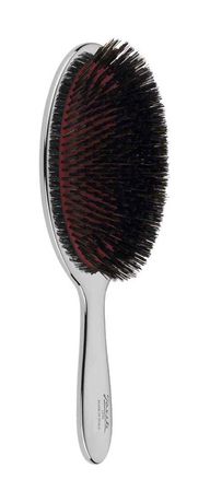 Janeke Silver Paddle Hairbrush with Pure Boar Bristle