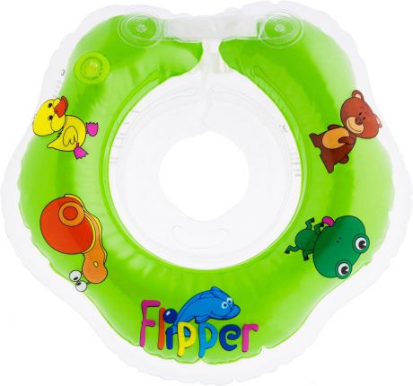 Круг на шею для купания Roxy-Kids "Flipper", цвет: зеленый
