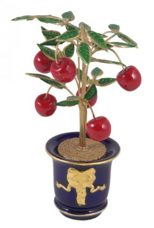 Композиция Faberge "Дерево яблоня", фиолетовый, зеленый, золотой, красный