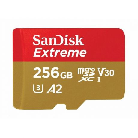 Карта памяти SanDisk MicroSD 256GB Class 10 Extreme A2 V30 UHS-I U3 (160 Mb/s) +SD адаптер