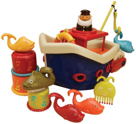 B.Dot Кораблик с игрушками для ванны Fish & Splish