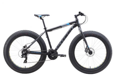 Велосипед STARK Fat 26.2 HD 2019 20 чёрный/голубой/серый