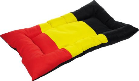 Лежак для животных ЗооМарк Флаг Бельгия, 4186, желтый, красный, черный, 67 х 100 х 6 см