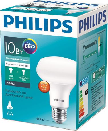 Лампочка Philips светодиодная Essential 10 Вт, Светодиодная