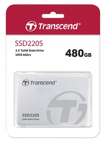 SSD диск Transcend SSD 480GB 220S, SATA-III, R/W - 450/550 MB/s, 2.5", SM2256, TLC, серебристый