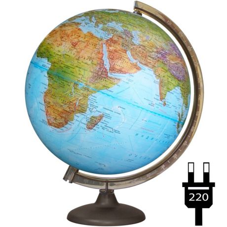 Глобусный мир Глобус с физической/политической картой мира, диаметр 42 см, с подсветкой