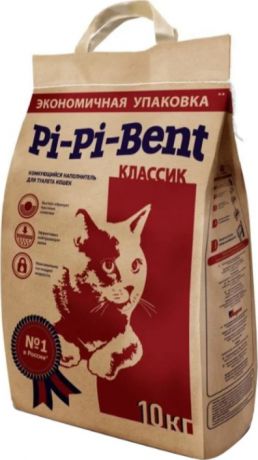Наполнитель "Pi-Pi-Bent" для кошачьего туалета, комкующийся, 10 кг