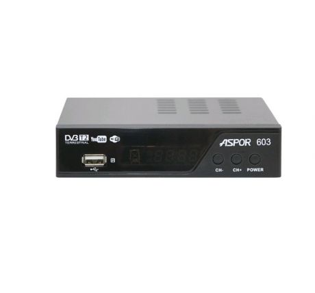 Приставка для TV ASPOR M603 (DVB-T2, Wi-Fi, пульт), черный