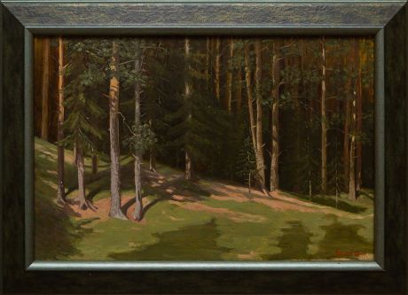 Картина маслом "Лето в лесу" Леснов