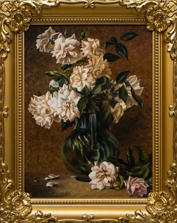 Картина маслом "Белые розы" Якущенко