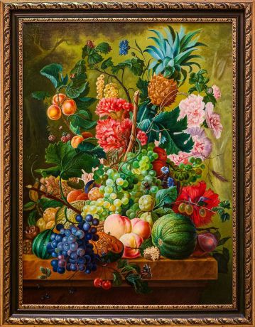 Картина маслом "Цветы и фрукты" Васильев