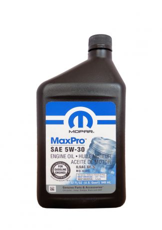 Масло моторное Mopar "MaxPro", полусинтетическое, класс вязкости 5W-30, 0,946 л