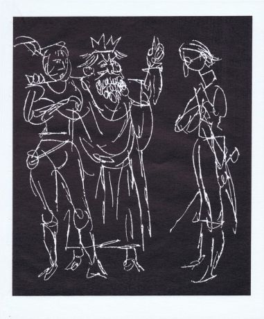 Приключения короля Позоля. Лист 9. Сухая игла по серебряной крошке. Франция, 1962 год