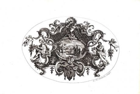 Оттиск с серебряной кружки. Офорт. Англия, Лондон, 1794 год