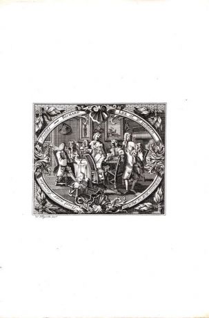 Полуночная сцена. Торговая карточка. Офорт. Англия, Лондон, 1794 год