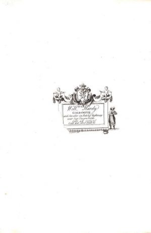 Визитная карточка ювелирного магазина У. Харди. Офорт. Англия, Лондон, 1794 год