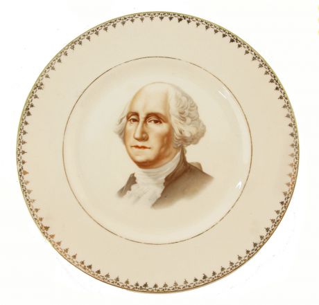 Декоративная тарелка "Джордж Вашингтон". Фарфор, роспись, деколь. США, конец ХХ века.