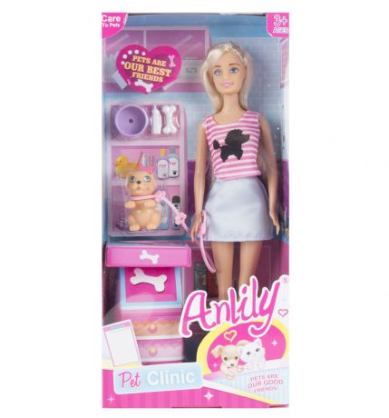 Сюжетно-ролевые игрушки Anlily Ветеринарная клиника, с куклой, a-7102466, 29 см
