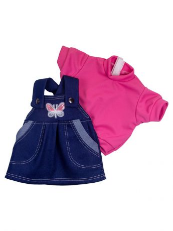 Одежда для кукол Модница Сарафан и футболка для пупса 43 см синий