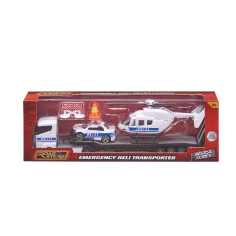 Сюжетно-ролевые игрушки HTI Teamsterz Перевозчик с машиной и вертолетом, ast1373618.18, белый