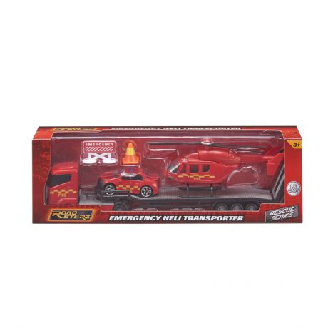 Машинка HTI Teamsterz Перевозчик с машиной и вертолетом, ast1373618.18, красный