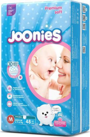 Подгузники-трусики Joonies Premium Soft, размер M, 6-11 кг, 48 шт
