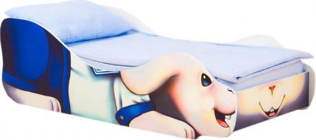 Кровать детская Бельмарко "Зайчик Морячок", 30391, белый, синий, серый