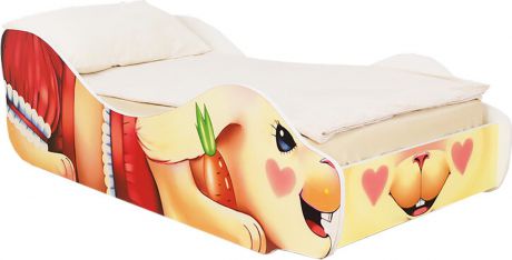 Кровать детская Бельмарко "Зайка Поли", 30380, красный, персиковый, розовый
