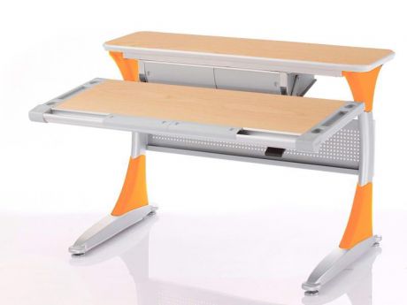 Ученический стол Comf-pro Гарвард с ящиком (цвет столешницы: клен, цвет ножек стола: оранжевый)