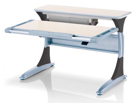 Ученический стол Comf-pro Гарвард с ящиком (цвет столешницы: беленый дуб, цвет ножек стола: серый)