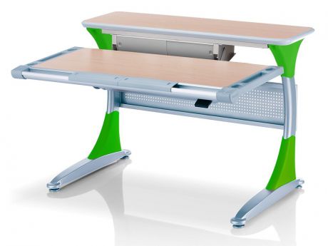 Ученический стол Comf-pro Гарвард с ящиком (цвет столешницы: клен, цвет ножек стола: зеленый)
