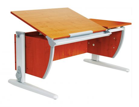 Парта Дэми 120Х55 см с раздельной столешницей (СУТ-17) (цвет столешницы: яблоня, цвет ножек стола: серый)