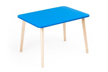 Детский столик Джери голубой (цвет столешницы: голубой, цвет ножек стола: береза)