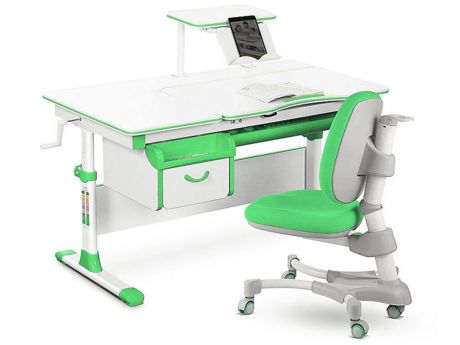 Комплект парта и кресло Mealux EVO-40 (цвет столешницы: зеленый, цвет ножек стола: белый)