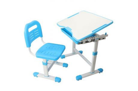 Комплект парта и стул трансформеры Fundesk Sole (цвет столешницы: голубой, цвет ножек стола: белый)