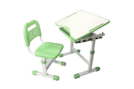 Комплект парта и стул трансформеры Fundesk Sole (цвет столешницы: зеленый, цвет ножек стола: белый)