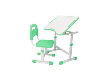 Комплект парта и стул трансформеры Fundesk Sole 2 (цвет столешницы: зеленый, цвет ножек стола: белый)