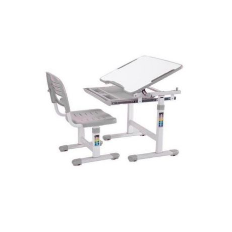 Комплект парта и стул Mealux EVO-06 (цвет столешницы: белый, цвет ножек стола: серый)