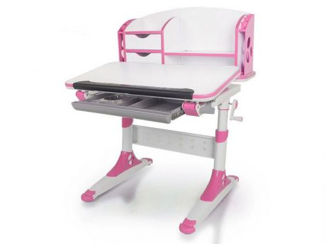 Стол парта для дошкольника Mealux Aivengo - S (цвет столешницы: белый, цвет ножек стола: розовый)
