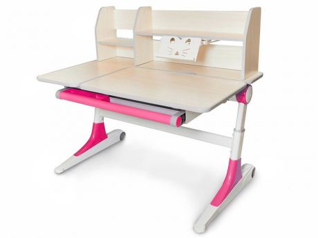 Детский стол Mealux Ontario (цвет столешницы: белый, цвет ножек стола: розовый)