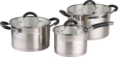 Набор посуды для приготовления Pomi d'Oro Caro, PSS-640030, серый металлик, 6 предметов