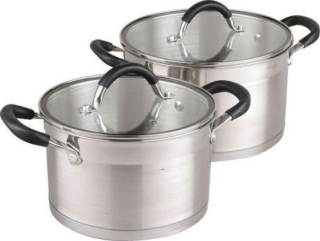 Набор посуды для приготовления Pomi d'Oro Caro, PSS-640029, серый металлик, 4 предмета