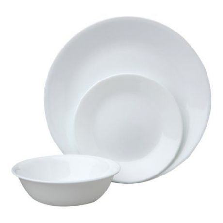 Набор посуды Corelle "Winter Frost White", цвет: белый, 12 предметов. 1114097