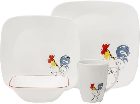 Набор посуды Corelle "Country Dawn", цвет: белый, 16 предметов. 1119413